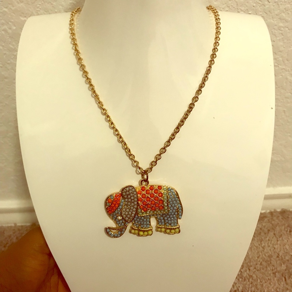Colorful Elephant Pendant Necklace